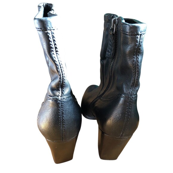 Frye Patty Artisan Zip Womens 7.5M Ankle Boots Black Leather - Picture 4 of 12